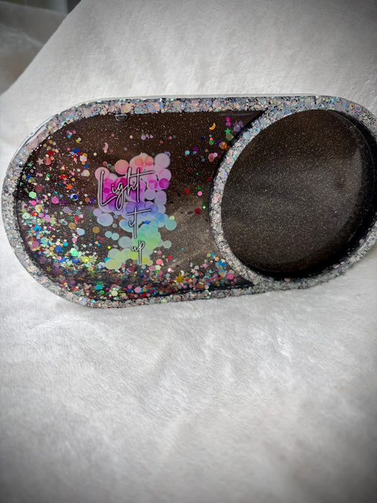 *Light it Up Neon XL Snow Globe Coaster
