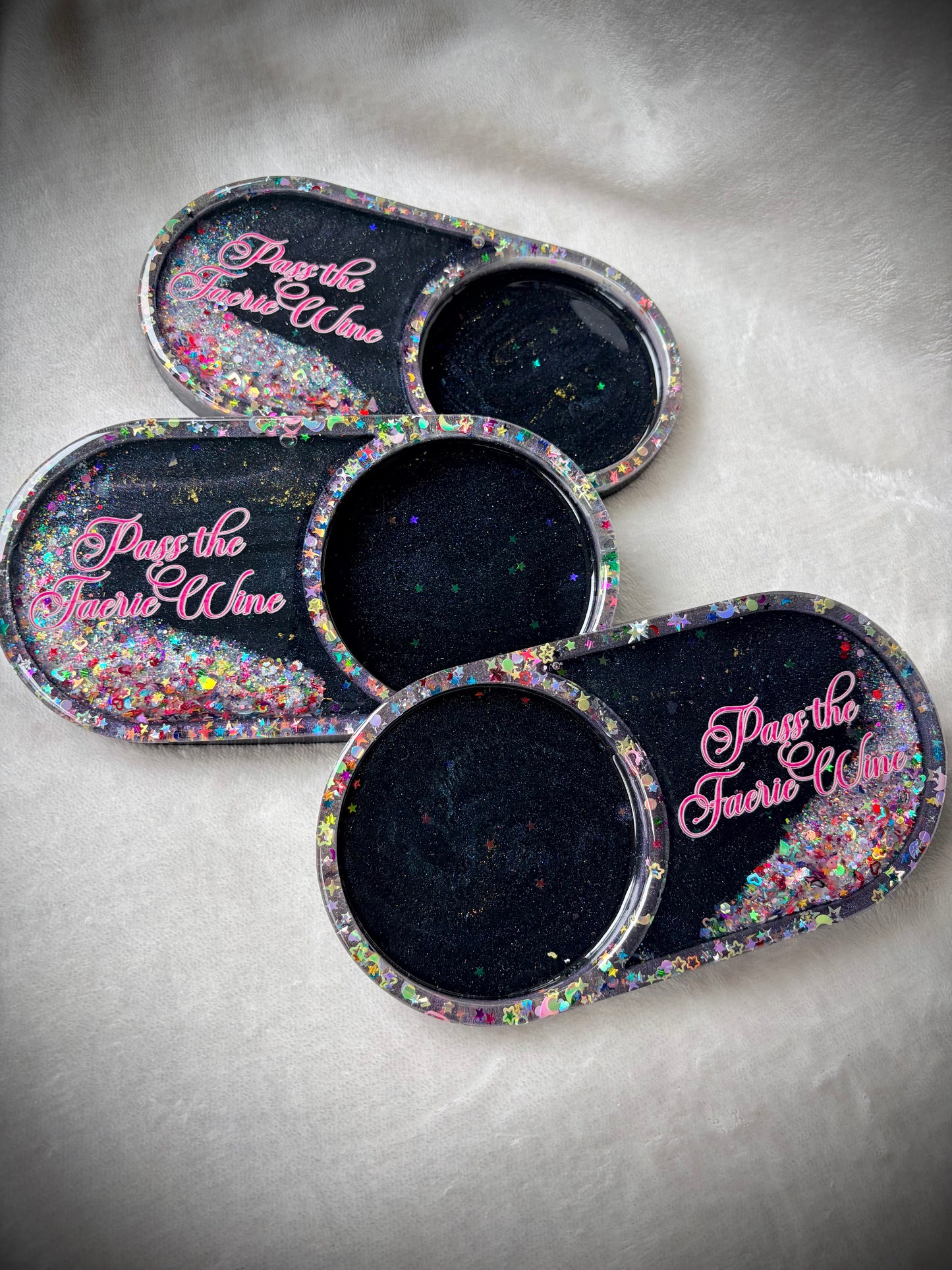 *Pass the Faerie Wine XL Snow Globe Coaster