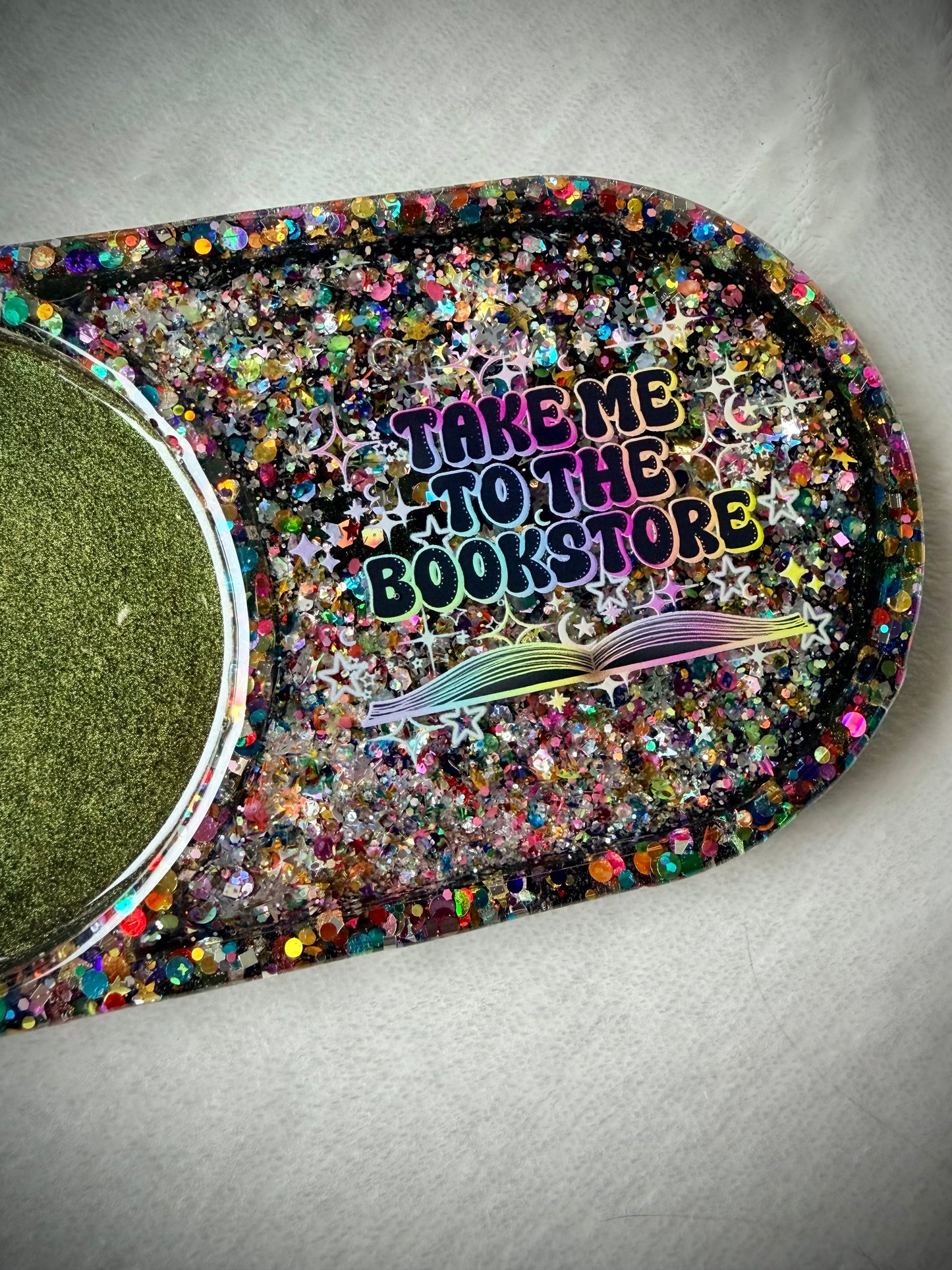 *Take Me To The Bookstore Rainbow XL Snow Globe Coaster