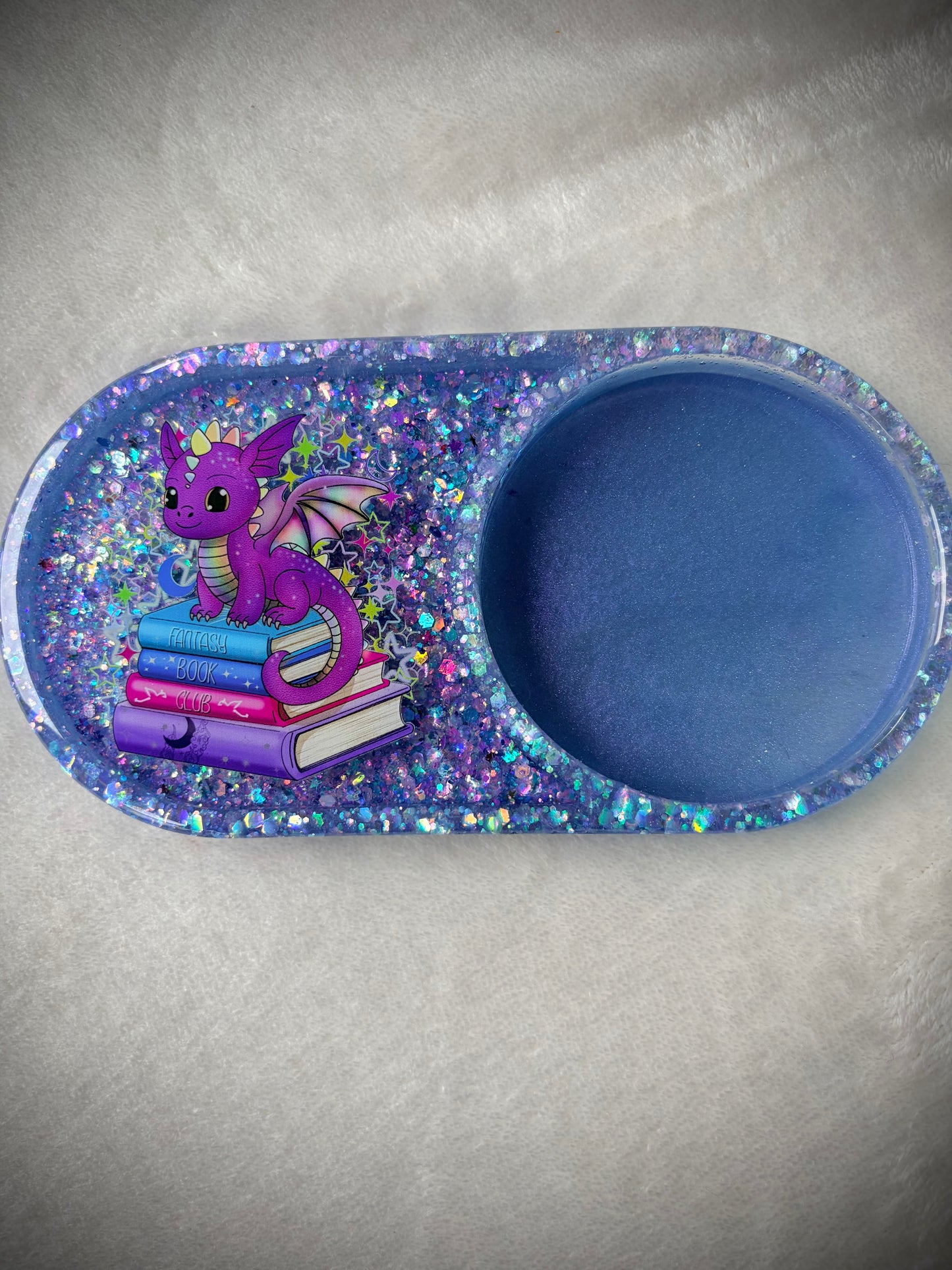 *Bright Bookish Dragon XL Snow Globe Coaster