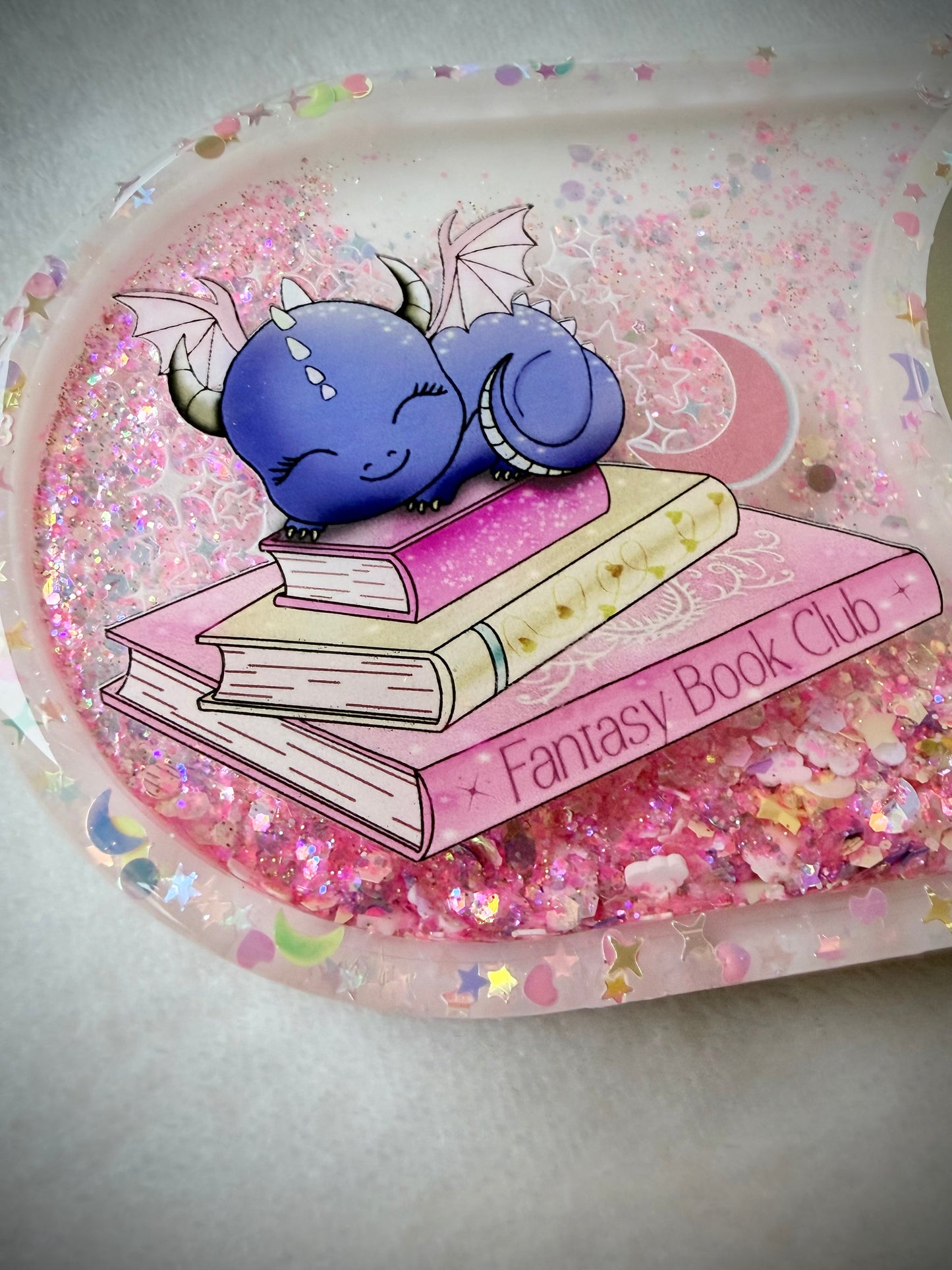 *Pink Fantasy Book Club XL Snow Globe Coaster