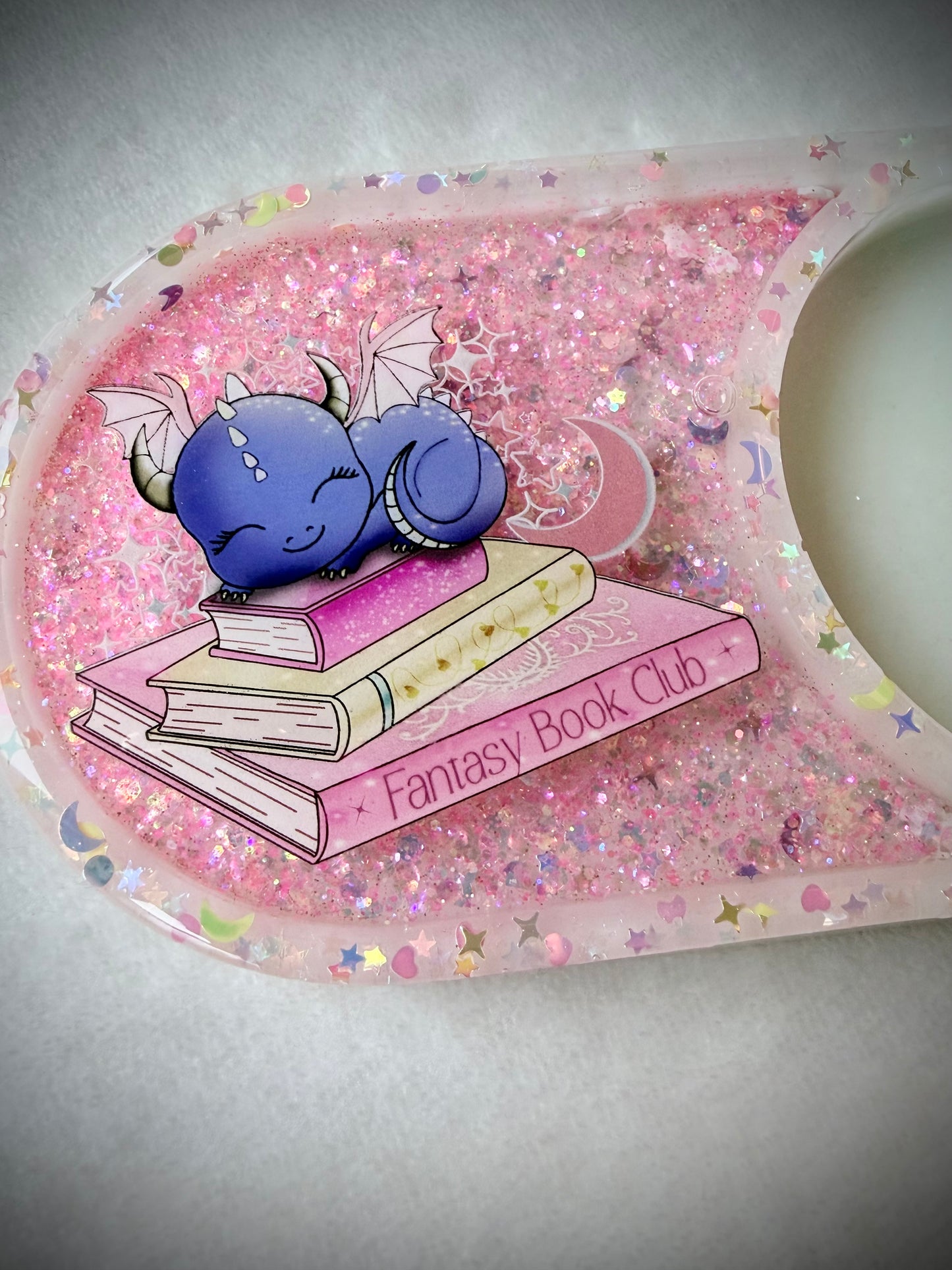 *Pink Fantasy Book Club XL Snow Globe Coaster