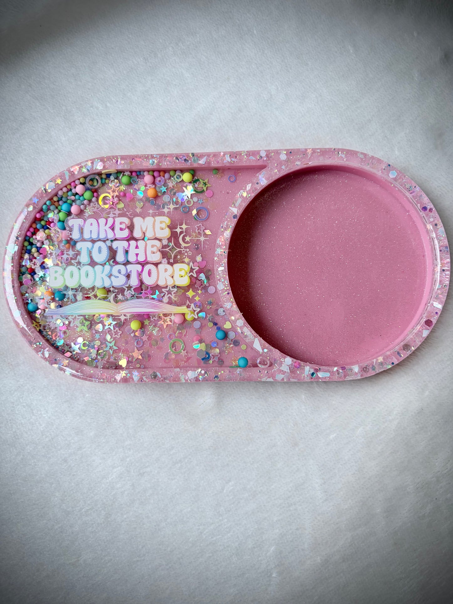 *Bright Take Me to the Bookstore Rainbow XL Snow Globe Coaster