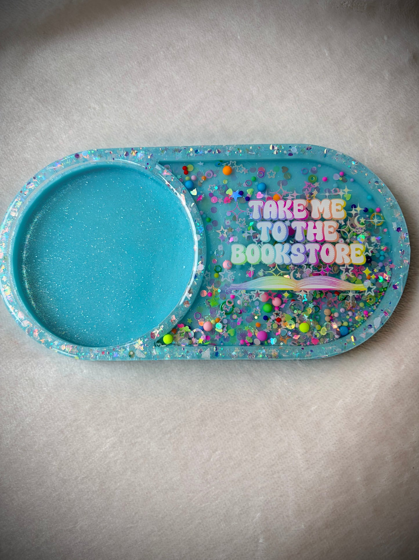 *Bright Take Me to the Bookstore Rainbow XL Snow Globe Coaster