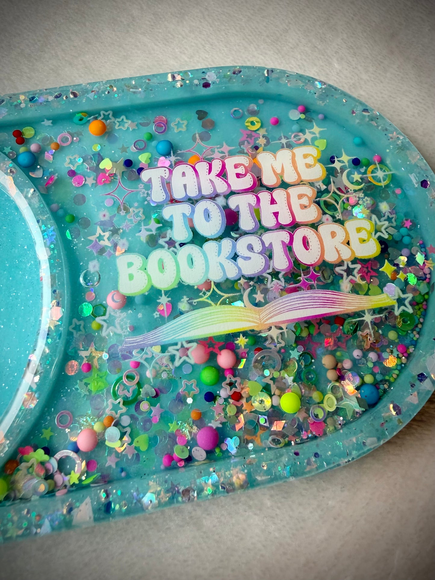 *Bright Take Me to the Bookstore Rainbow XL Snow Globe Coaster
