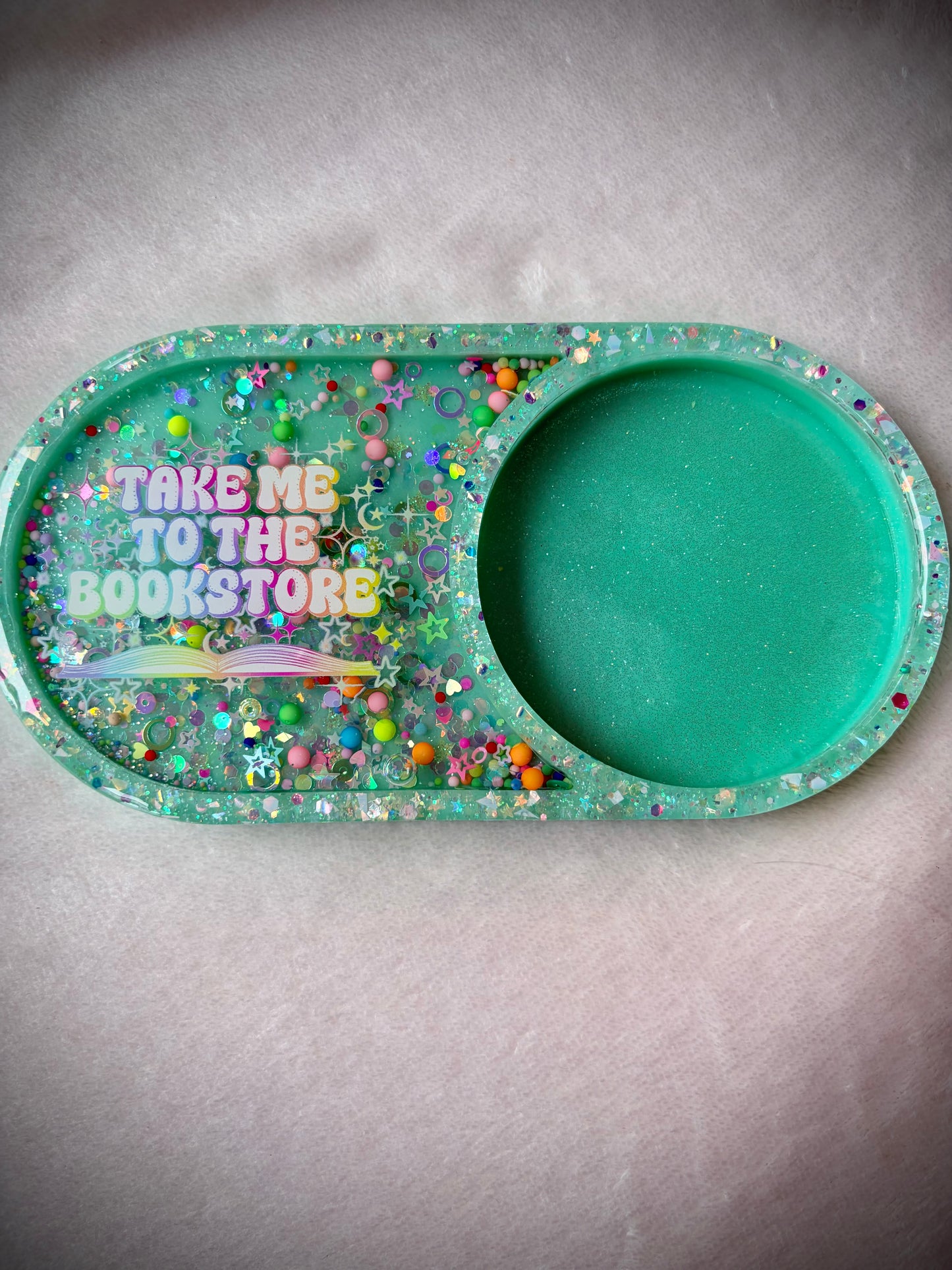 *Bright Take Me to the Bookstore Rainbow XL Snow Globe Coaster