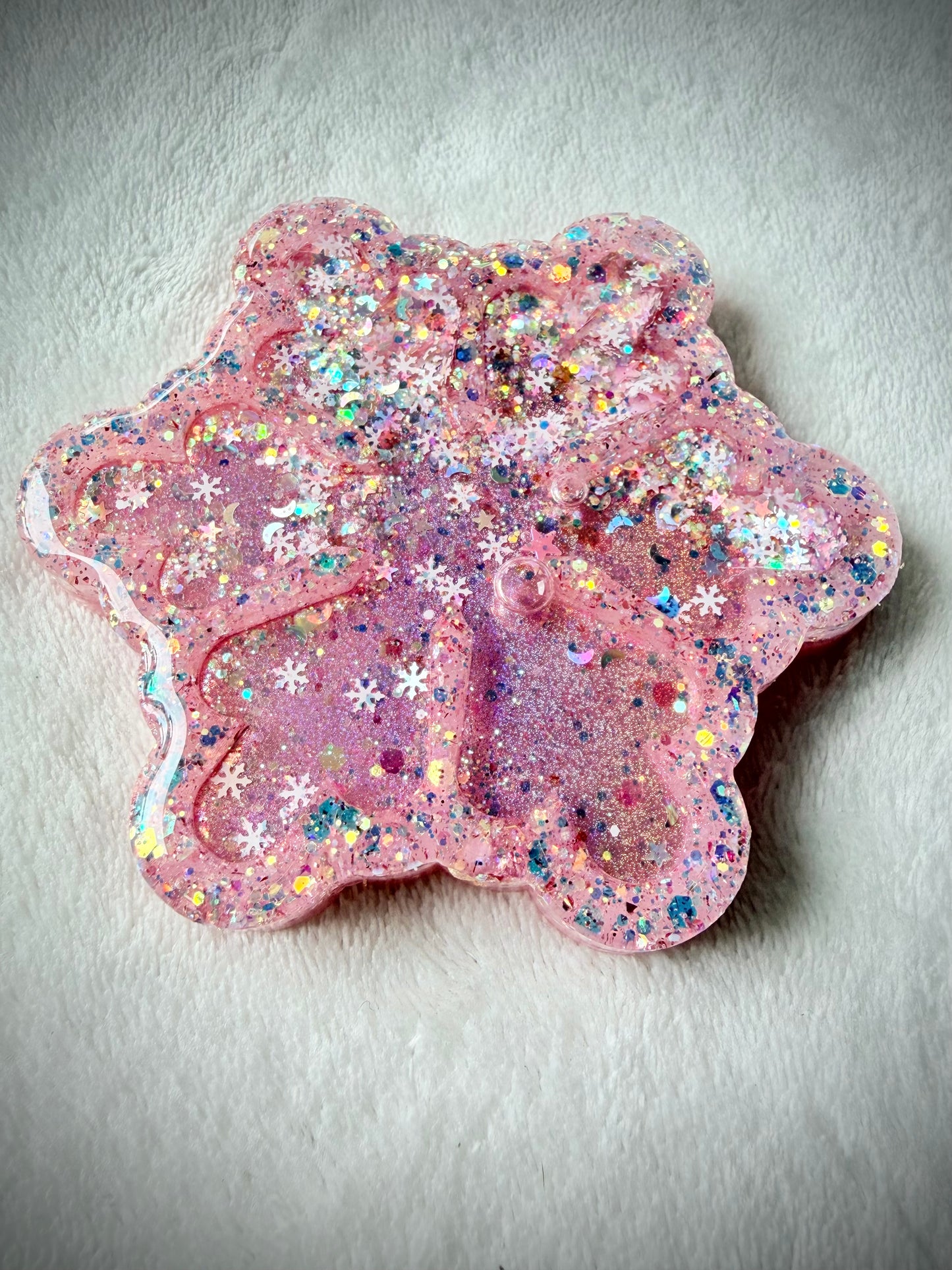 Pink Snowflake Shaker