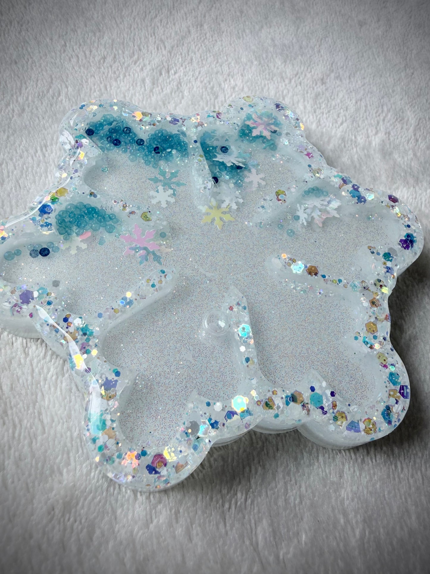 Pearl/Blue Snowflake Shaker