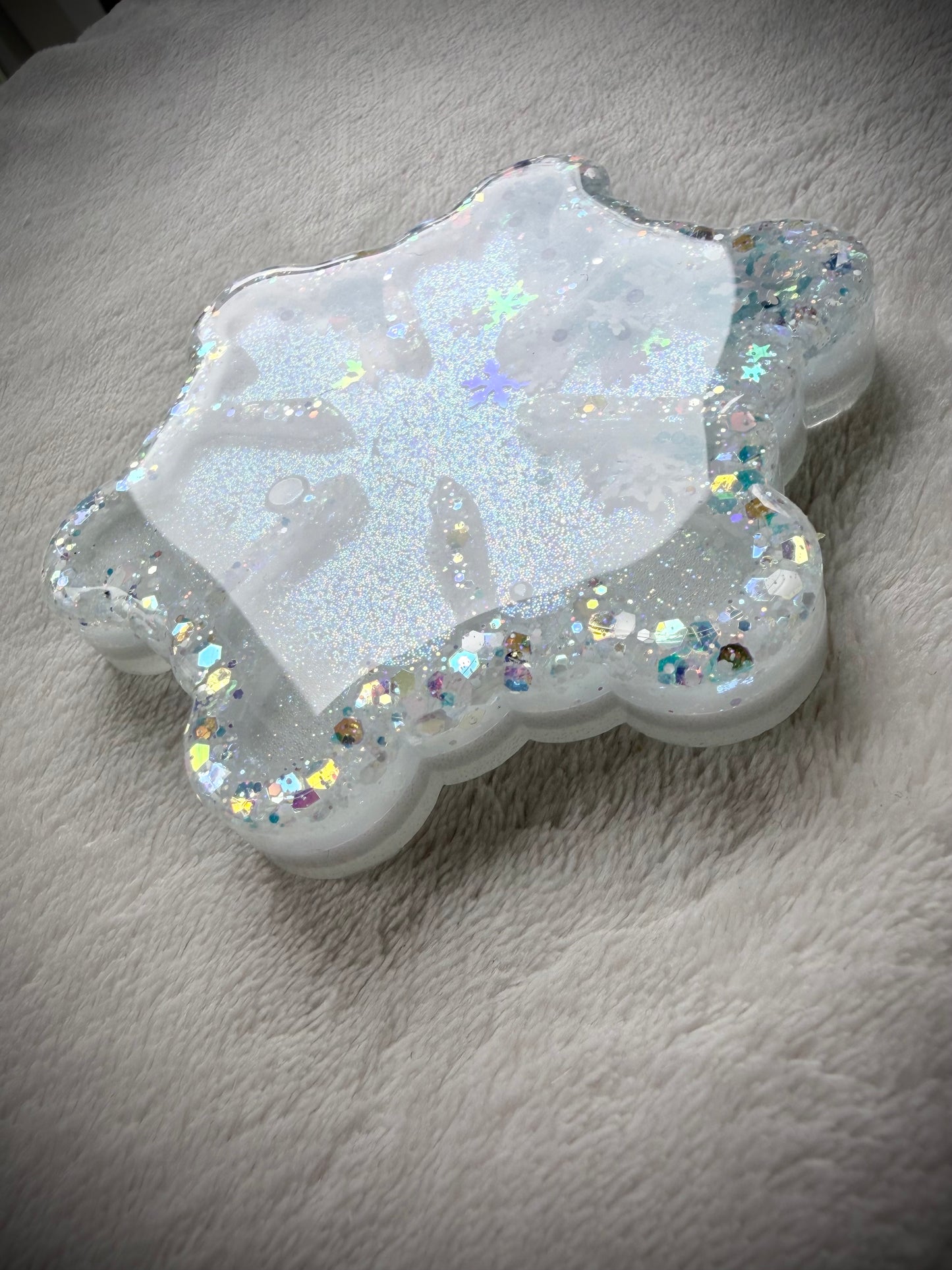Pearl/Blue Snowflake Shaker