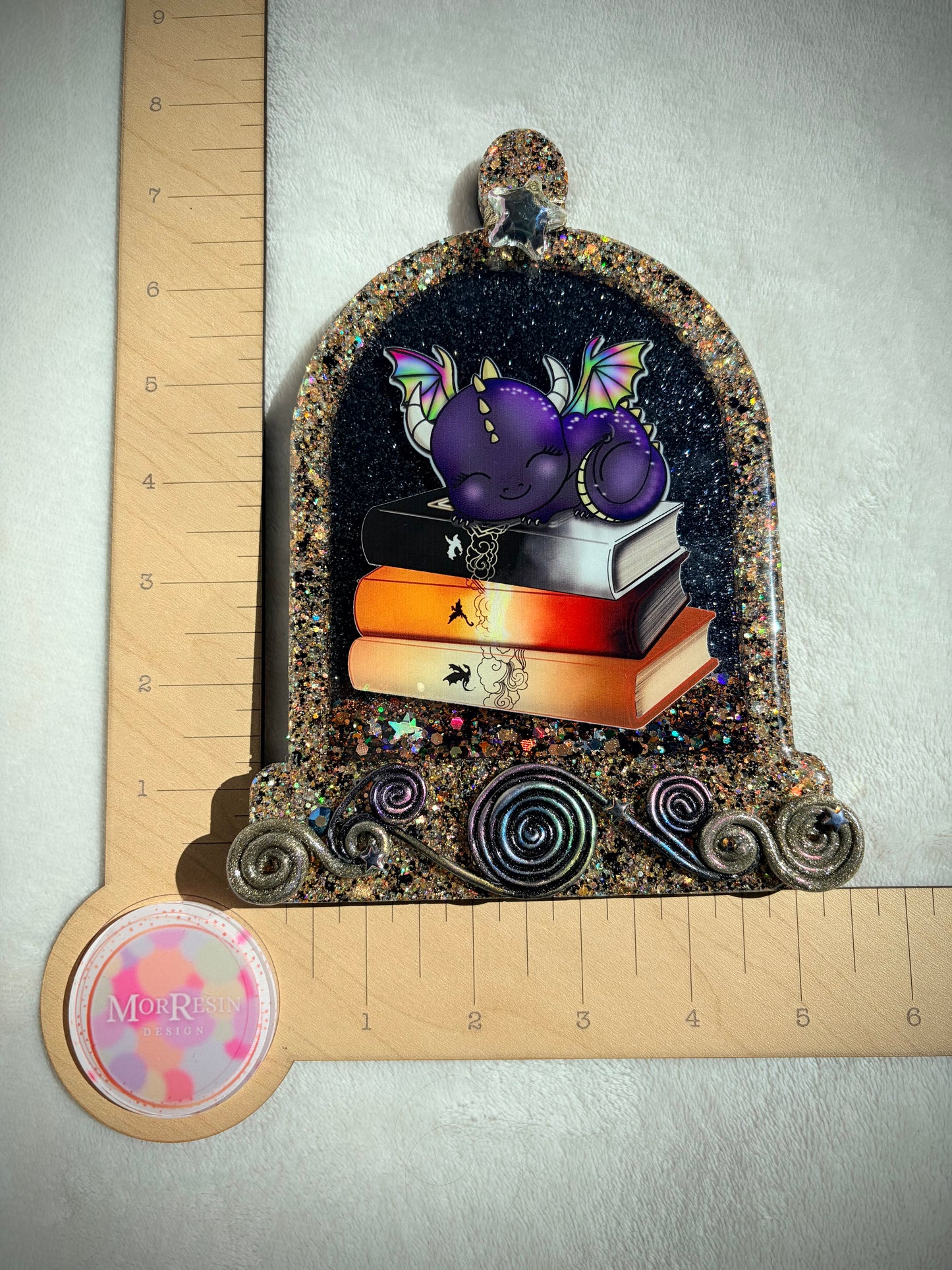 Fantasy Dragon Book Stack Cloche