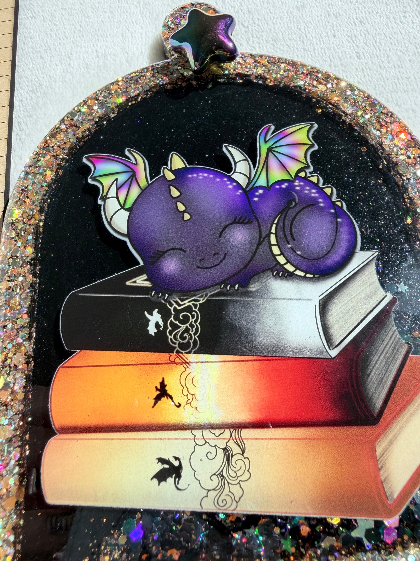 Fantasy Dragon Book Shelf Cloche