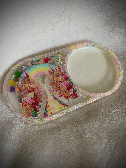 *Gingerbread Village XL Snow Globe Coaster, Option 1/2