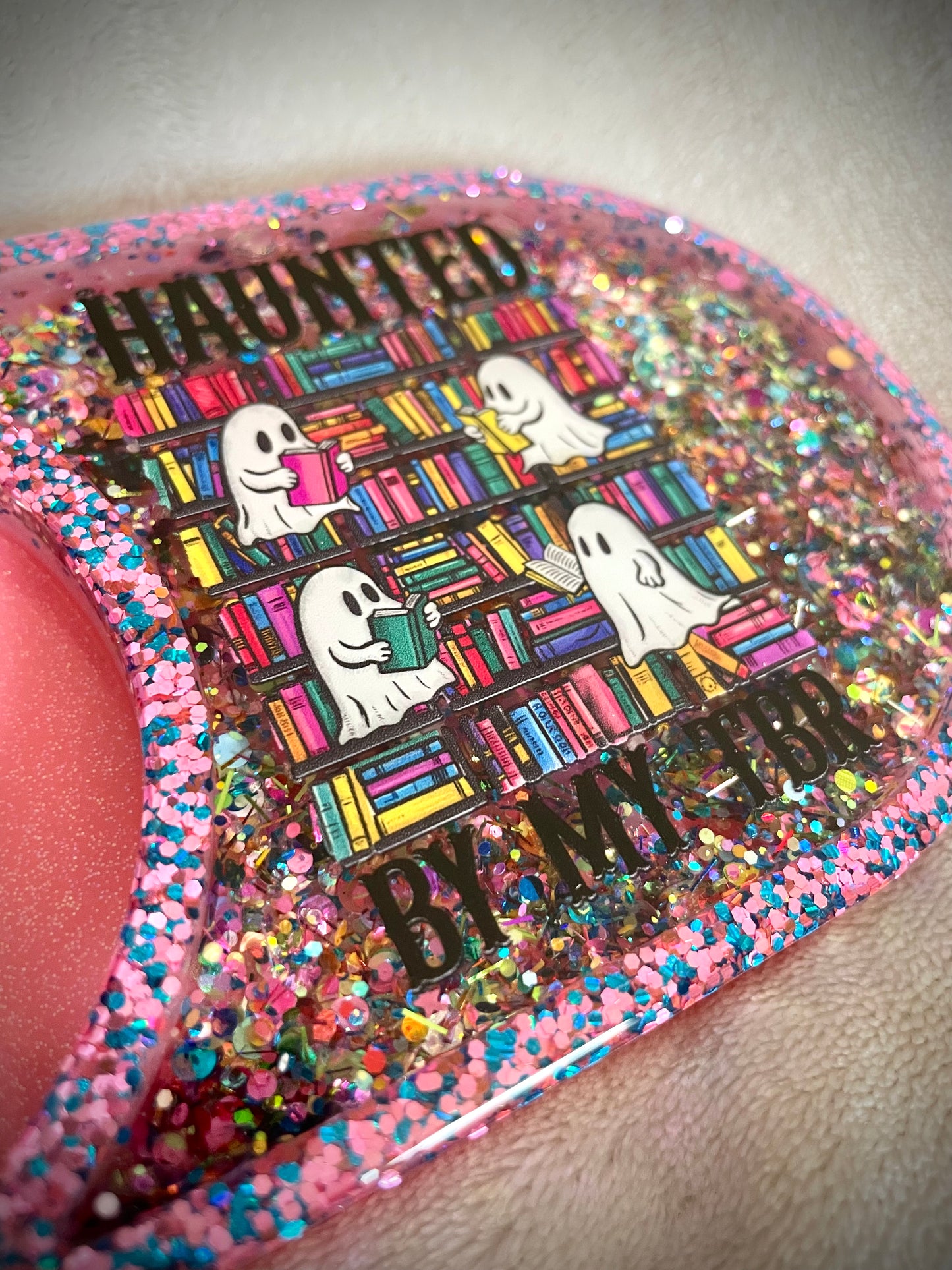 *Haunted by my TBR XL Snow Globe Coaster